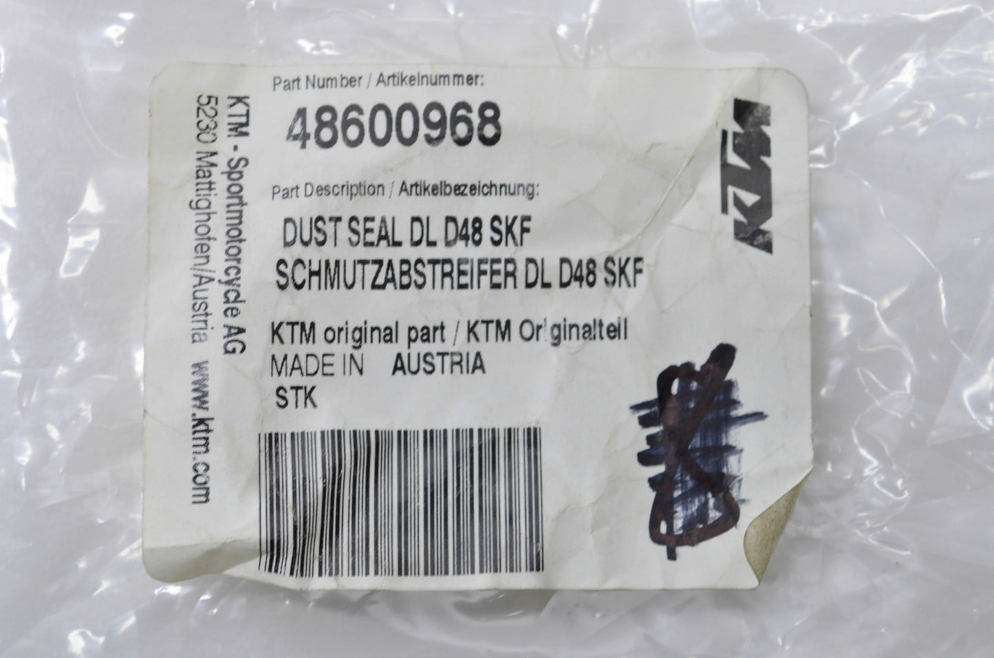 OEM KTM 48600968 Dust Seal NOS