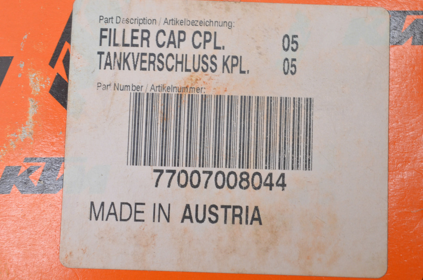 New OEM KTM Filler Cap NOS
