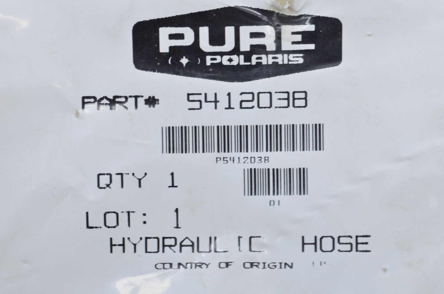 New OEM Polaris Hydraulic Hose NOS