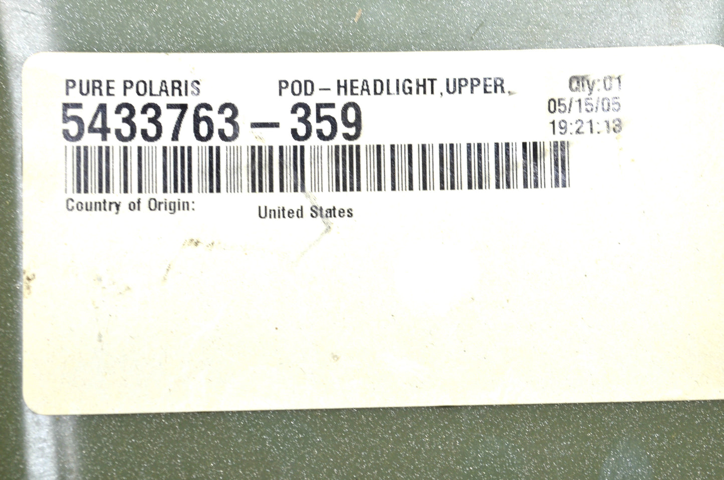 New OEM Polaris Olive Green Speckle Headlight Pod NOS