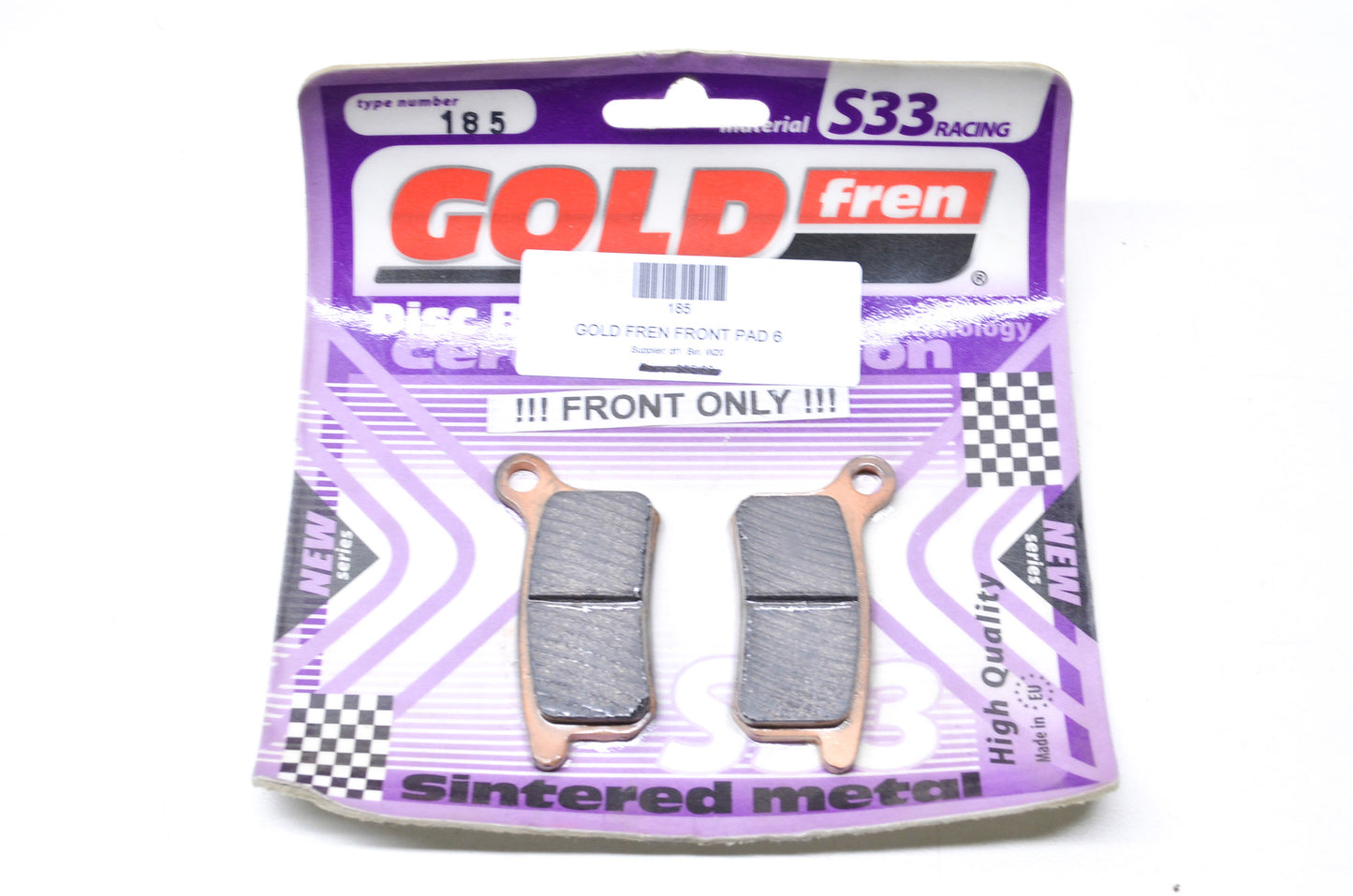 Gold Fren 185 Front Disc Brake Pads Type NOS