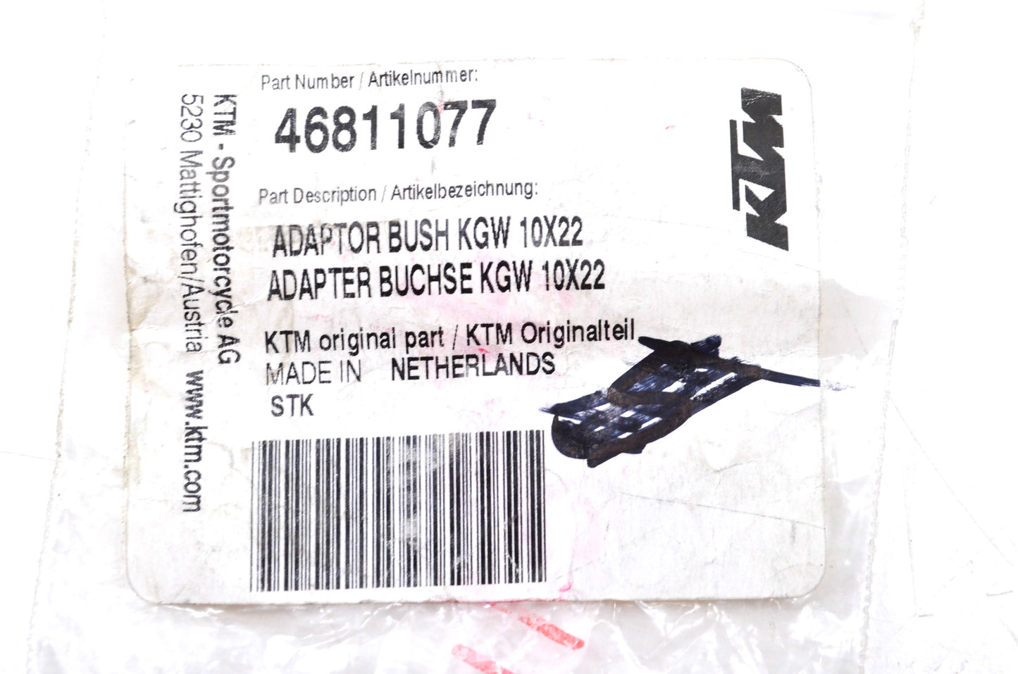 OEM KTM 46811077 Adapter Bushing NOS
