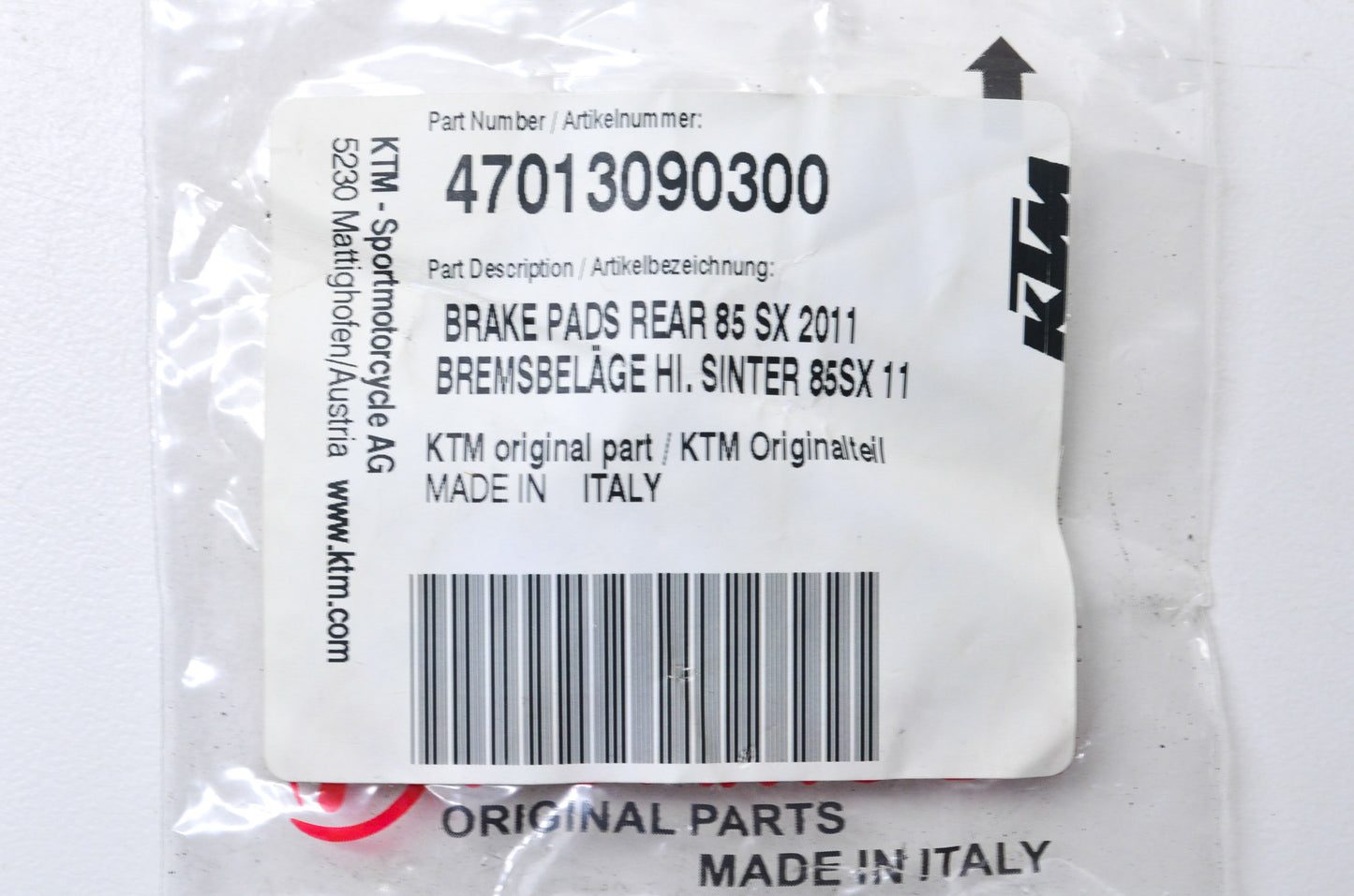OEM KTM 47013090300 Rear Brake Pads NOS