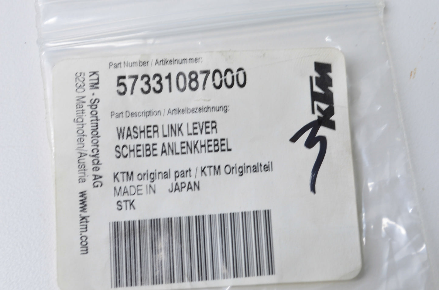 OEM KTM 57331087000 Washer Link Lever Qty 3 NOS