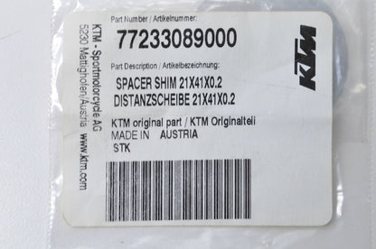 OEM KTM 77233089000 Spacer Shim 21X41X0.2 NOS