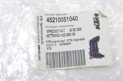 OEM KTM 45210051040 Sprocket 40T NOS