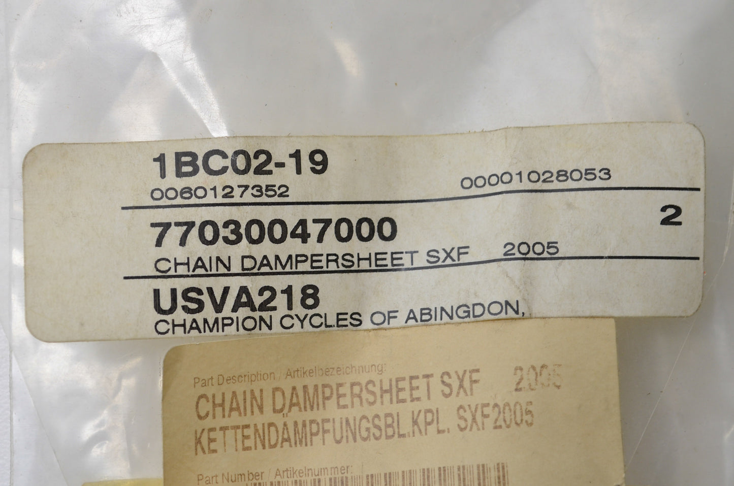 OEM KTM 77030047000 Chain Damper NOS