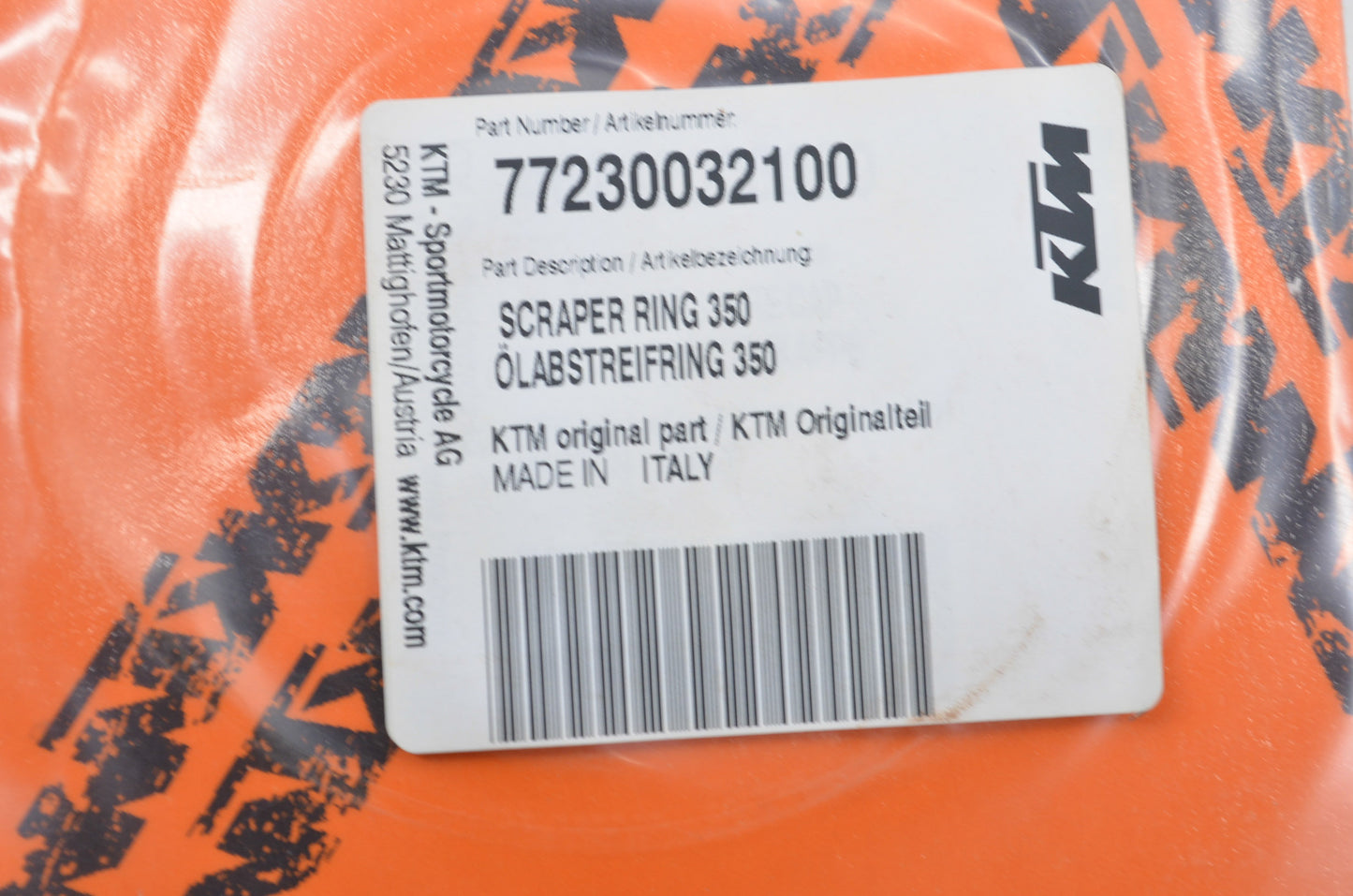 New OEM KTM Scraper Ring Kit NOS