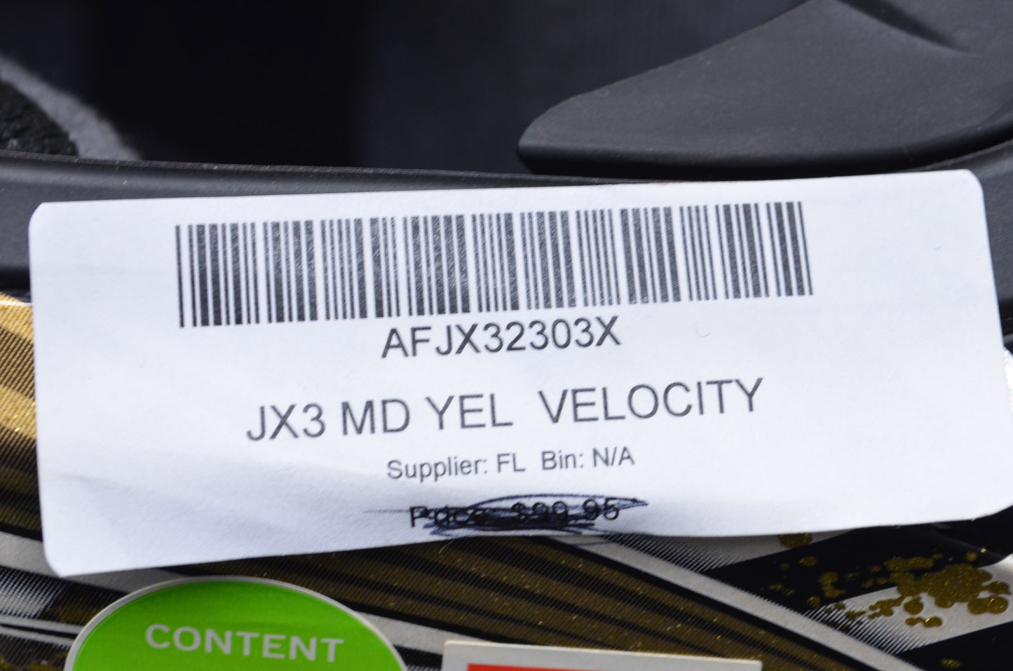 Fulmer AFJX32303X JX3 Yellow Velocity Youth Medium Helmet NOS