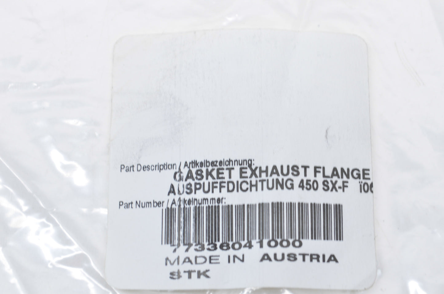 New OEM KTM 77336041000 Exhaust Flange Gasket NOS