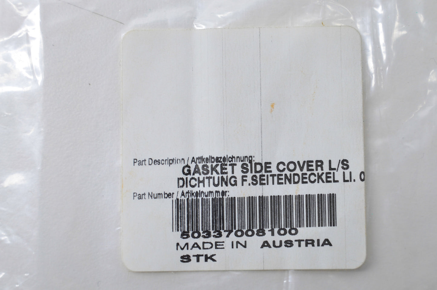 OEM KTM 50337008100 Left Side Cover Gasket NOS