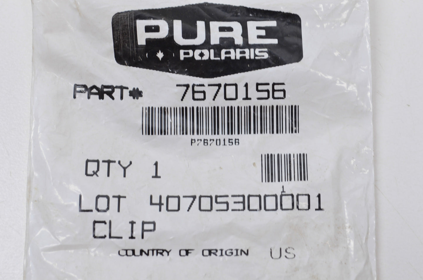 OEM Polaris 7670156 Barbed Retaining Clip NOS