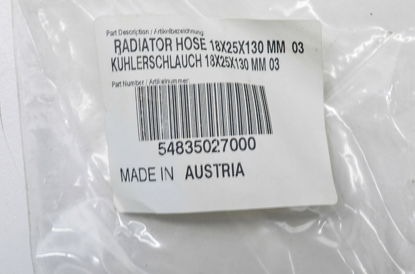 New OEM KTM Radiator Hose NOS