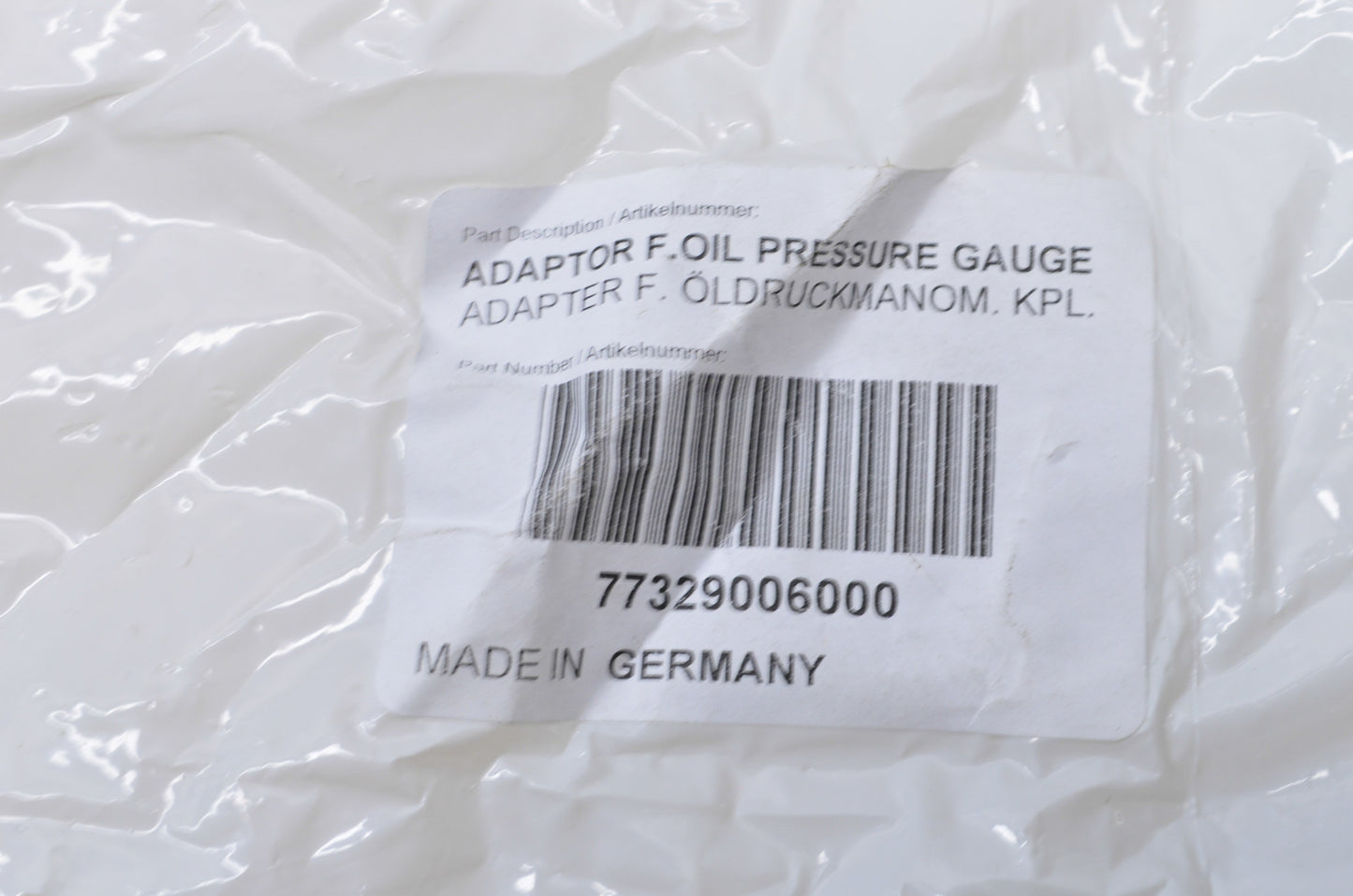 OEM KTM 77329006000 Oil Pressure Gauge Adapter NOS