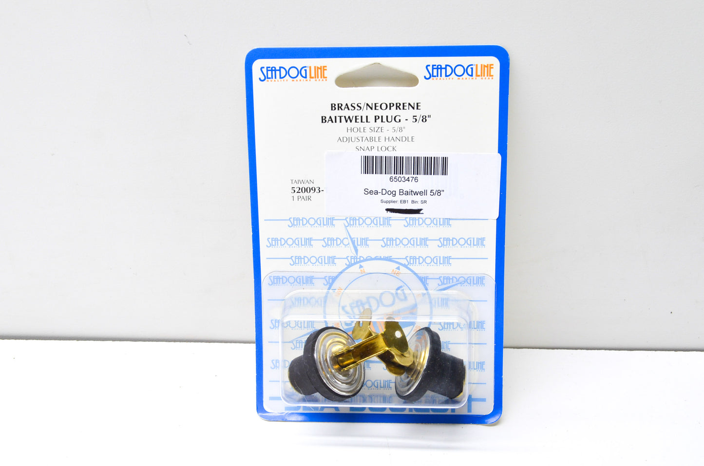 Sea-Dog 6503476 Brass/Neoprene Baitwell Plug 5/8" NOS