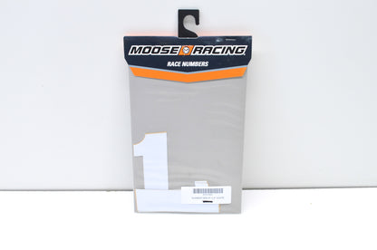 Moose Racing 4310-0651 White Race Number Kit #1 4.5' NOS
