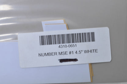 Moose Racing 4310-0651 White Race Number Kit #1 4.5' NOS