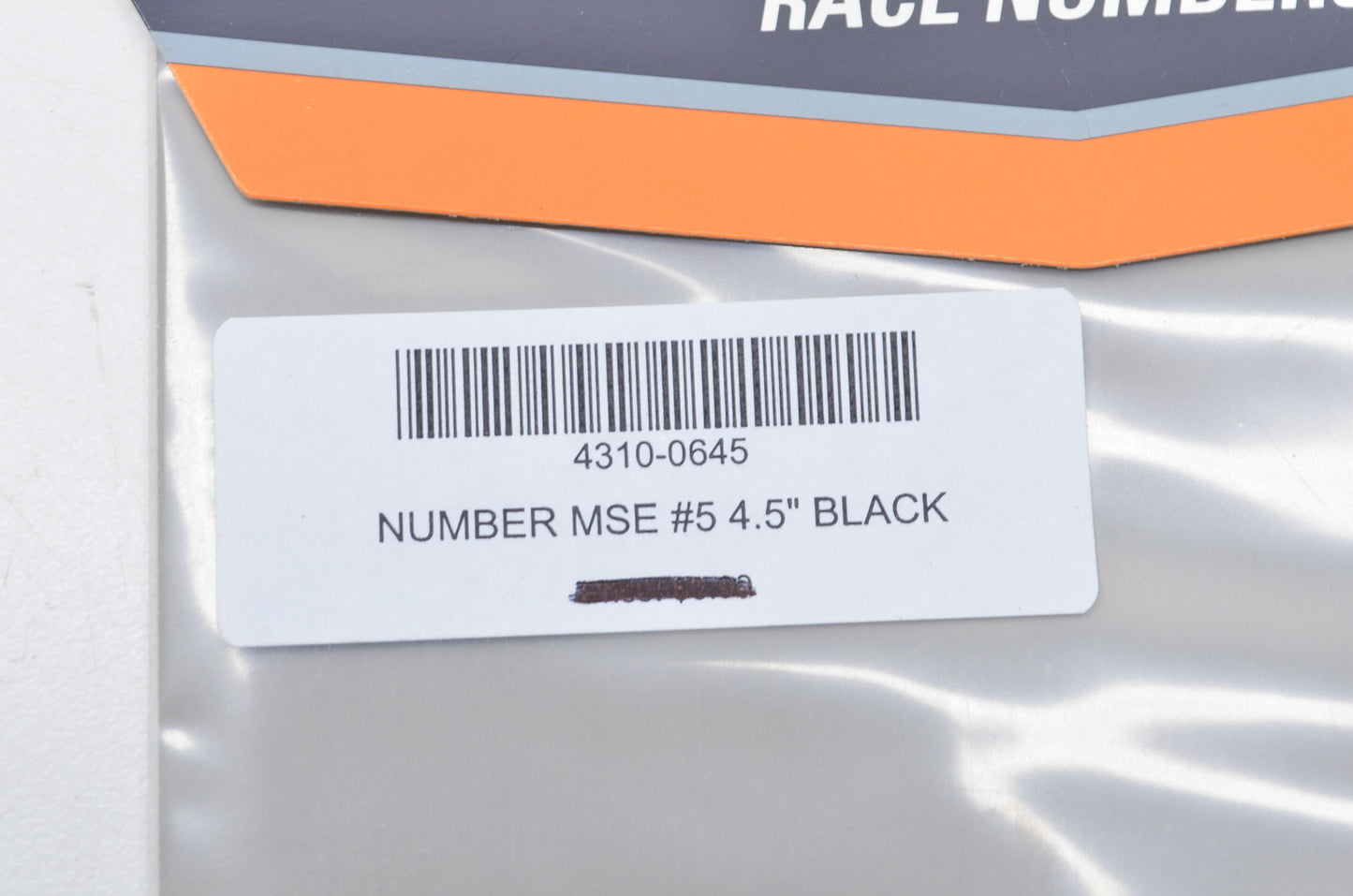 New Moose Racing Black Race Number Kit #5 4.5' NOS