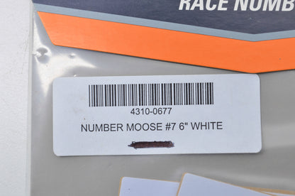 New Moose Racing White Race Number Kit #7 6' NOS