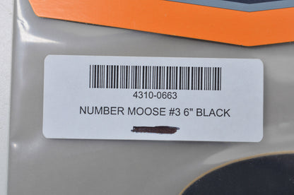 New Moose Racing Black Race Number Kit #3 6' NOS
