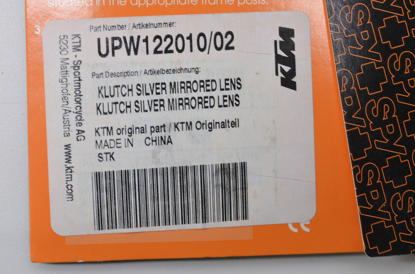 New Spy KTM Klutch Silver Mirrored Lens NOS