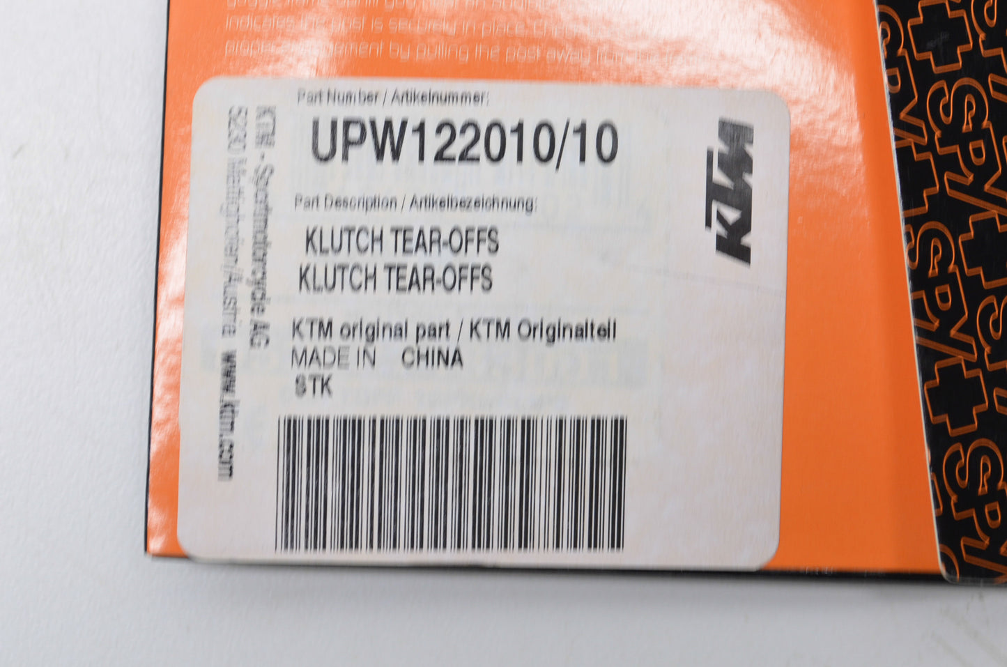 Spy UPW122010/10 KTM 10 Pack Klutch Tear Off Kit NOS