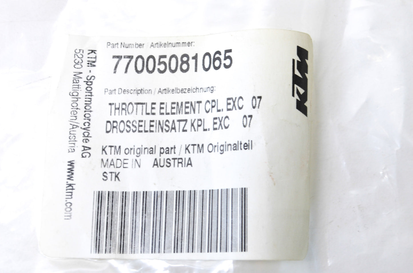 New OEM KTM Throttle Element NOS