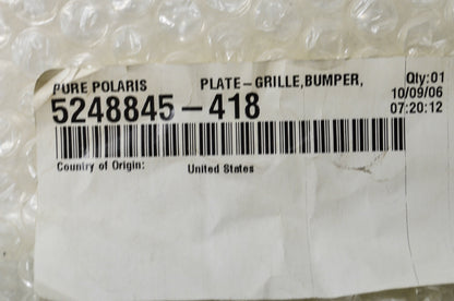 OEM Polaris 5248845-418 Upper Bumper Grille Plate NOS