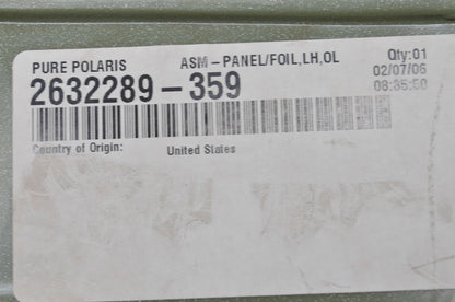 Left Olive Green Side Panel Cover NOS