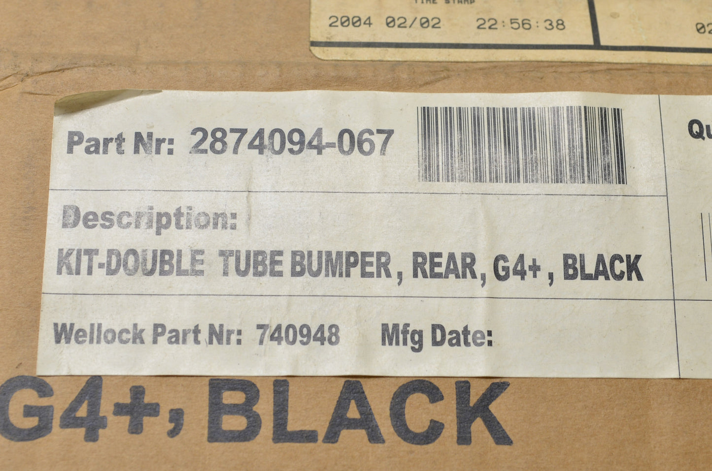 OEM Polaris 2874094-067 Black Rear Double Tube G4+ Bumper Kit NOS