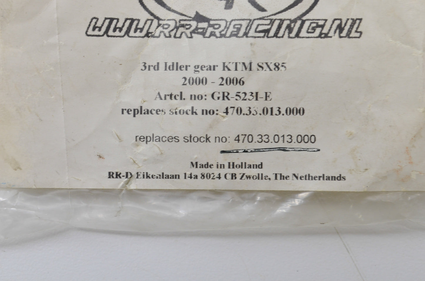New RR Racing KTM 3rd Idler Gear NOS