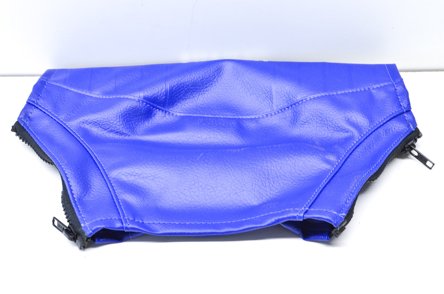 Blue Leather Handlebar Cover NOS