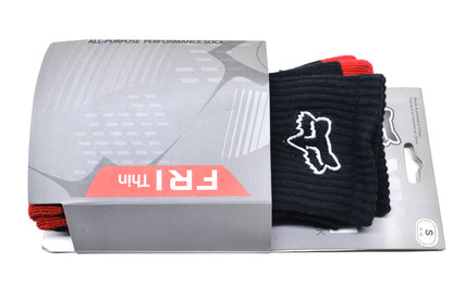 Fox 16038-017-043 Small Black/ Red Tall & Thin Socks NOS