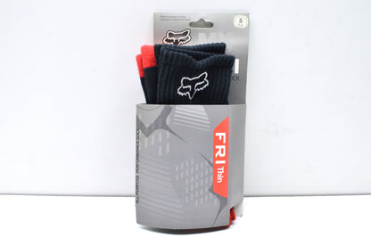 Fox 16038-017-043 Small Black/ Red Tall & Thin Socks NOS