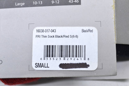 Fox 16038-017-043 Small Black/ Red Tall & Thin Socks NOS