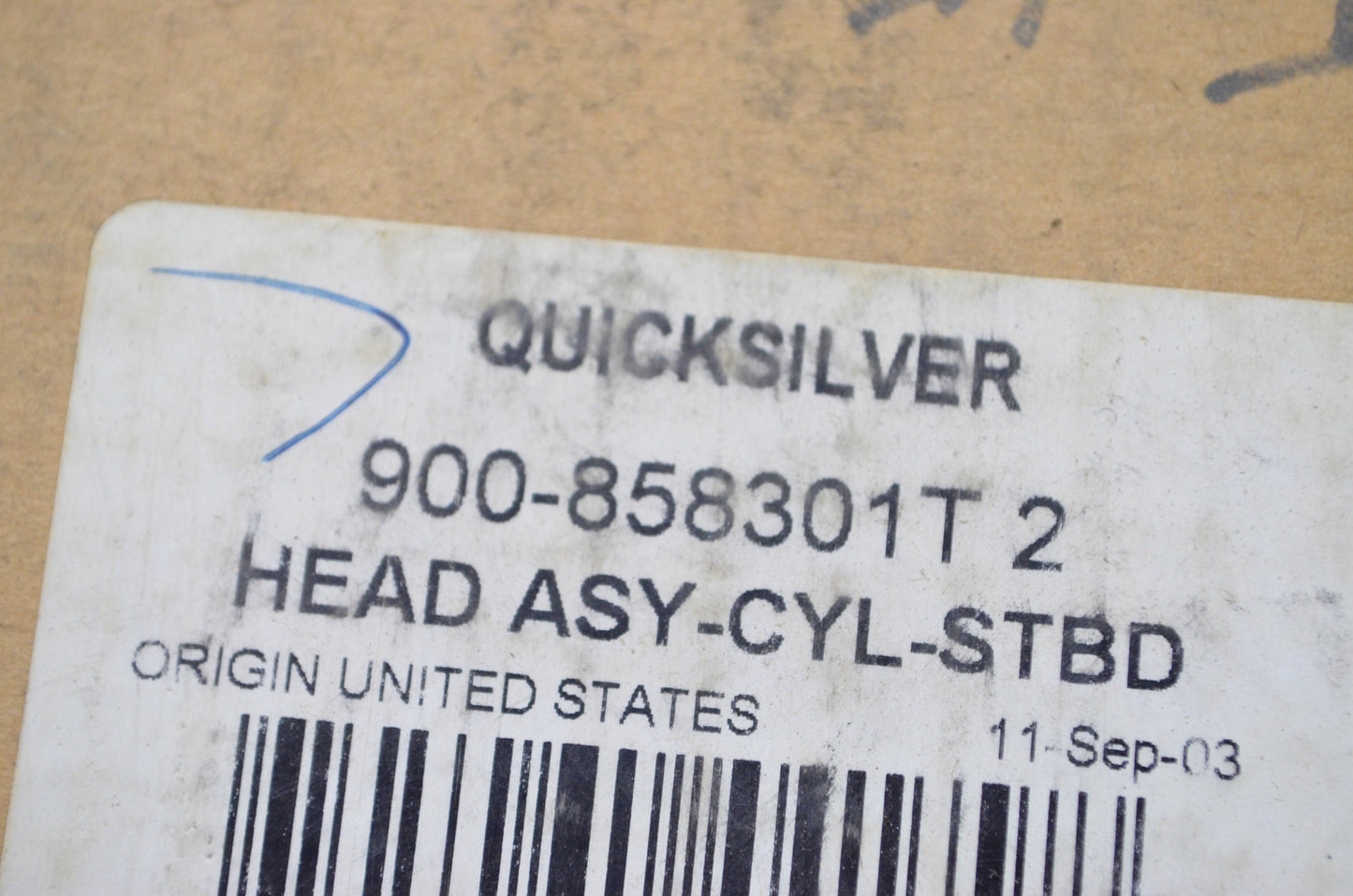 OEM Mercury 900-858301T2 Cylinder Head Assembly NOS