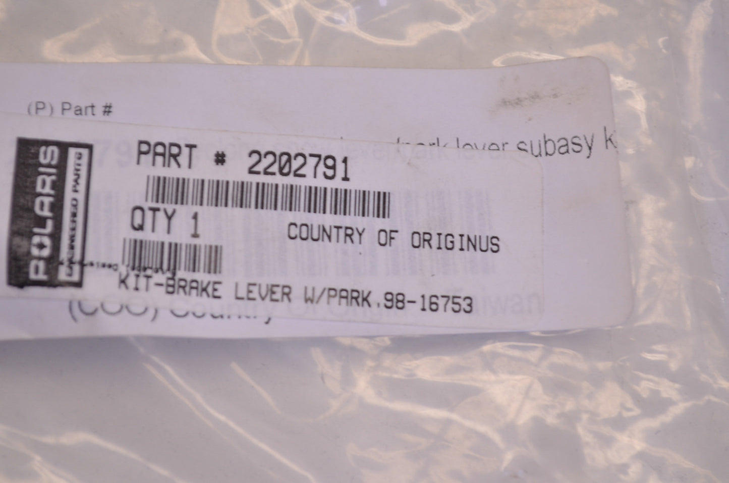 New OEM Polaris Brake Lever Kit NOS
