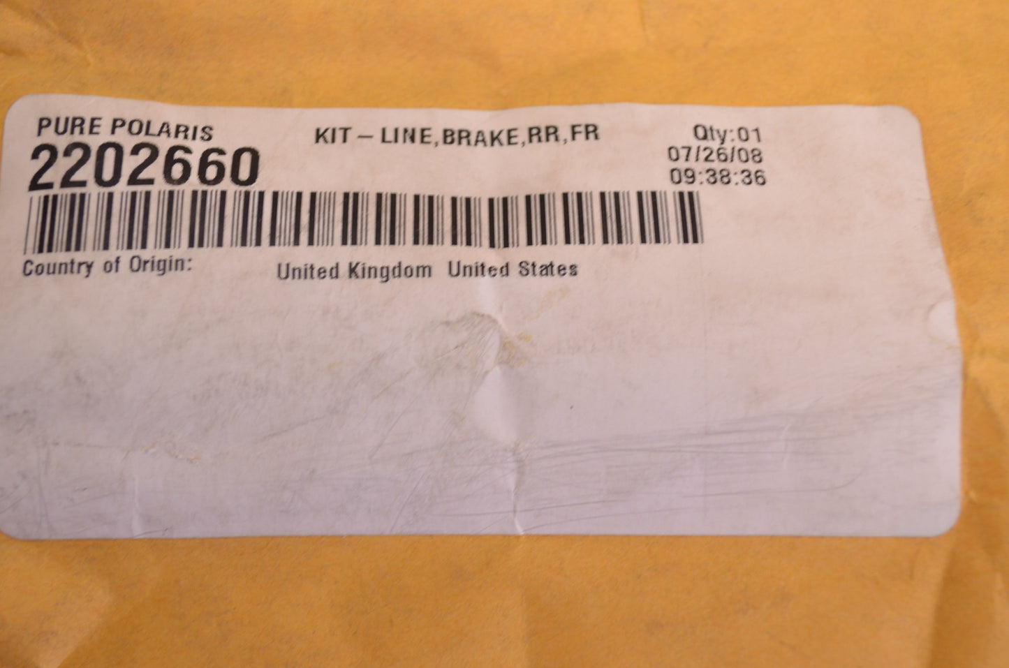 New OEM Polaris Rear Brake Line Kit NOS