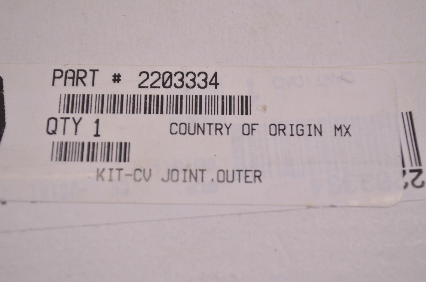 Outer CV Joint Kit NOS