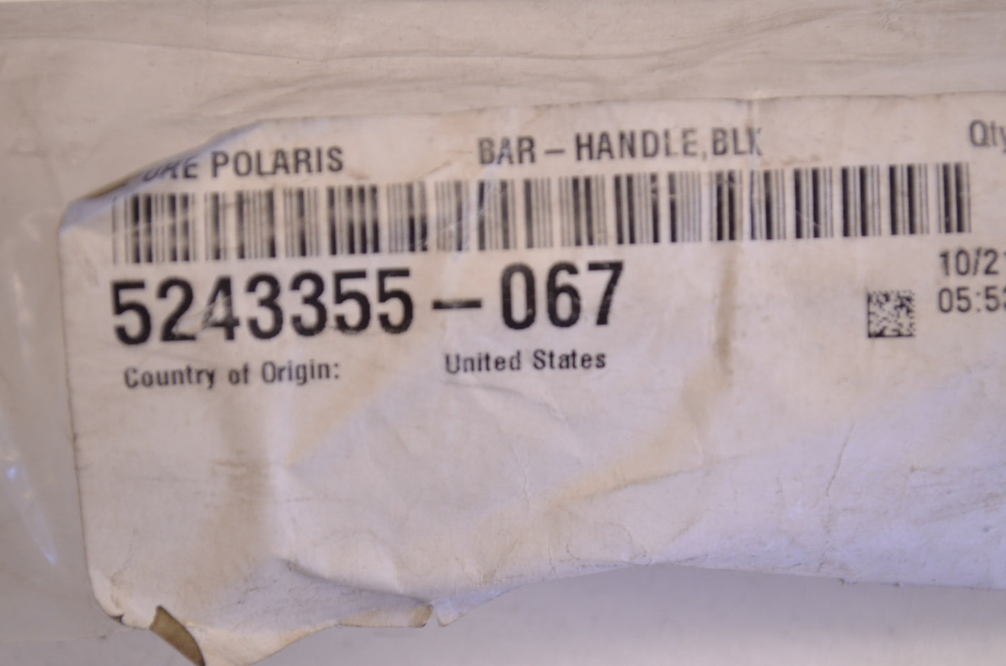 OEM Polaris 5243355-067 Black Handlebar NOS