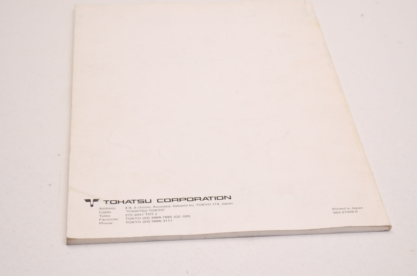 OEM Tohatsu 003-21029-0 Outboard Motor Service Manual M60B/M70B NOS