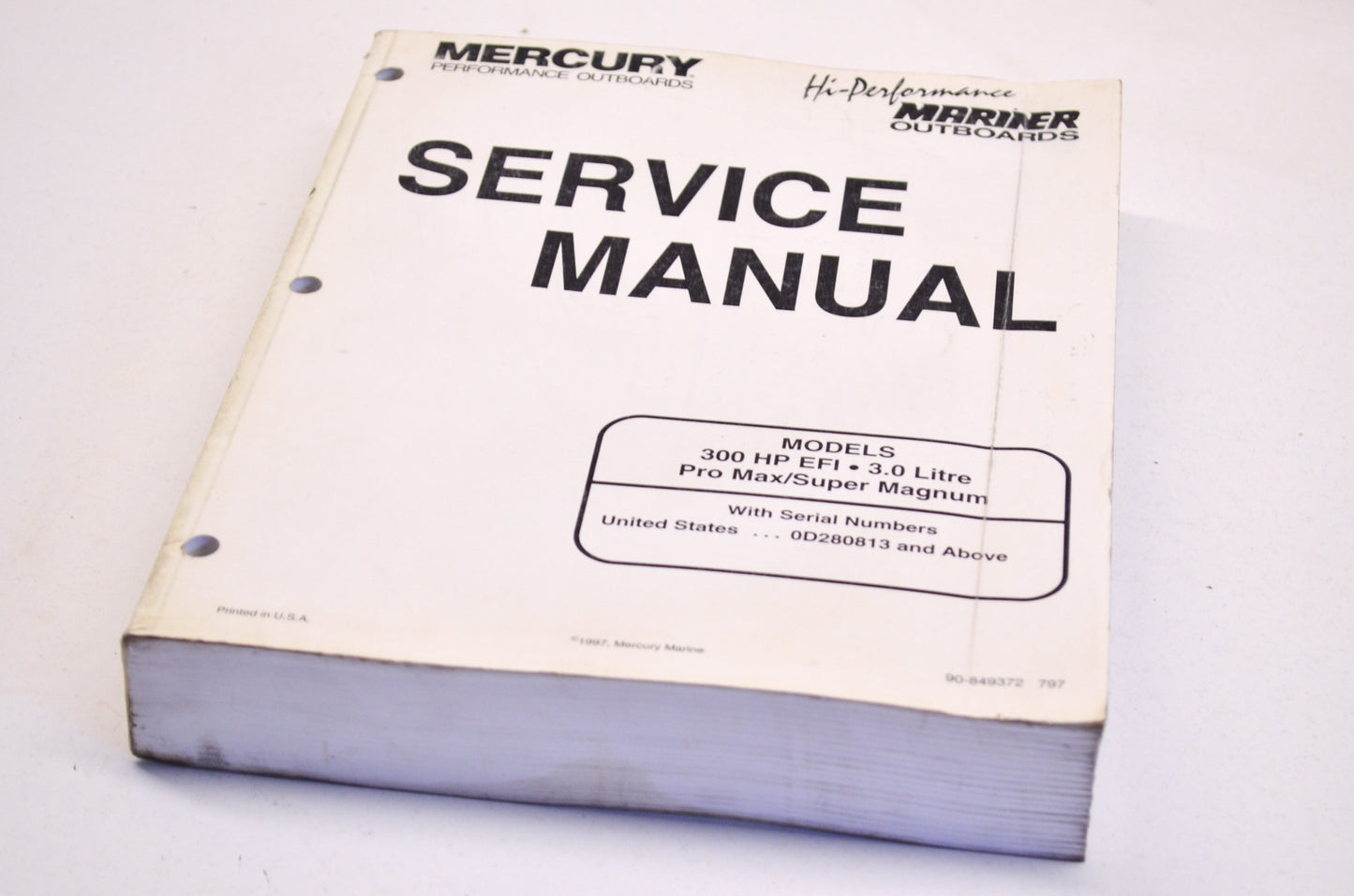 OEM Mercury /Mariner 300HP EFI 3.0 Liter Service Manual
