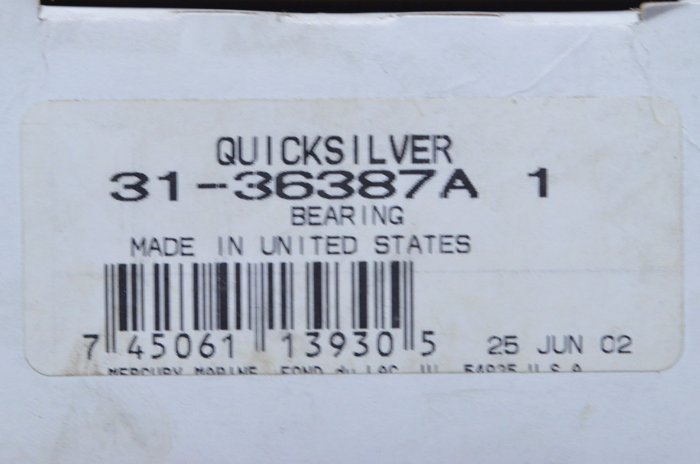New OEM Mercury Driveshaft Upper Bearing NOS