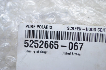 OEM Polaris 5252665-067 Black Middle Center Hood Screen NOS