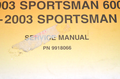 OEM Polaris 2002-2003 Sportsman 700, 2003 600 Service Manual