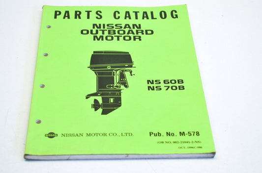 Nissan 002-21041-2-NS, M-578, T-61000500-55 Outboard Motor NS60B NS70B Parts Catalog Manual