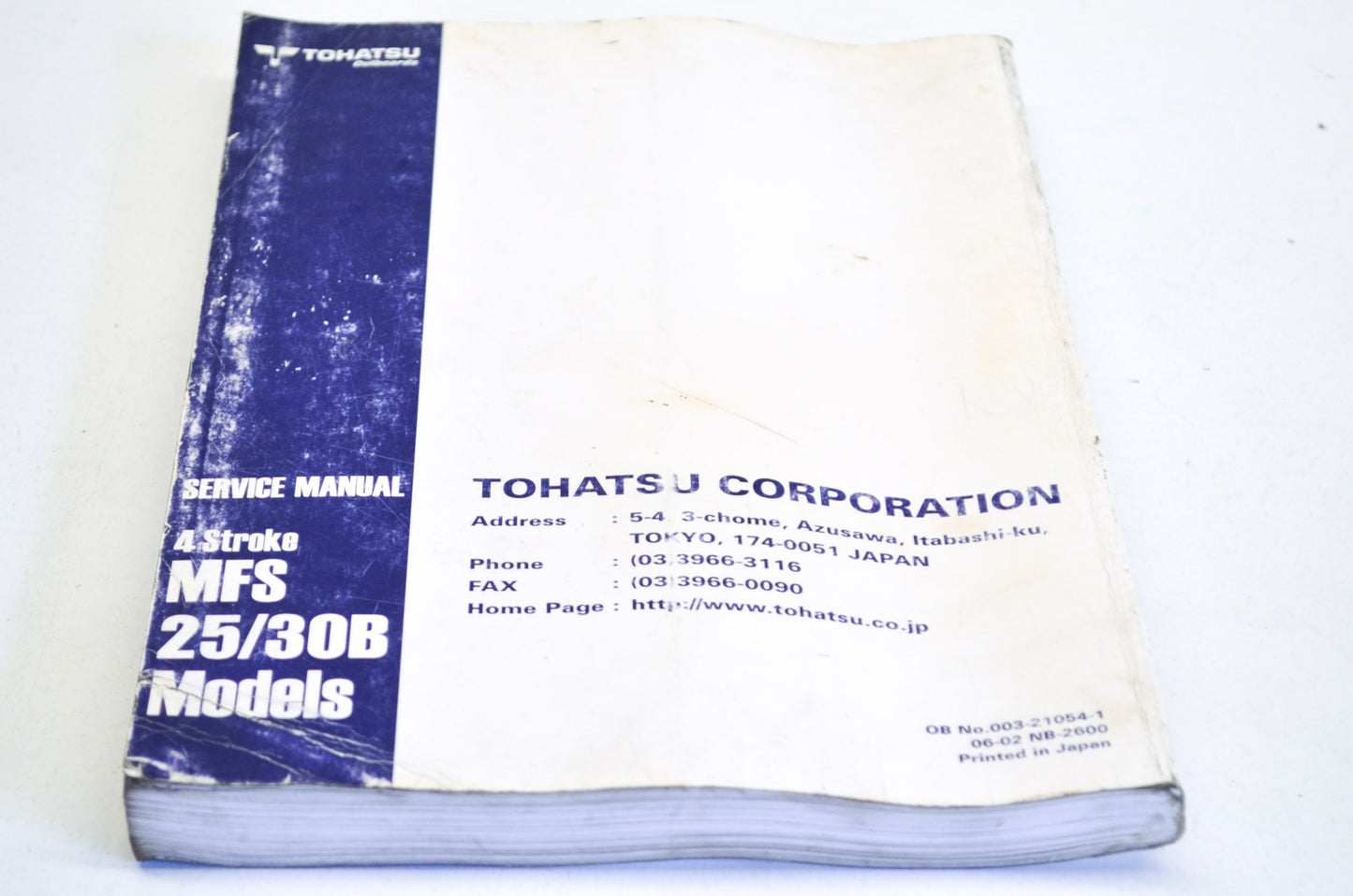 OEM Tohatsu Outboard 4 Stroke MFS 25/30B Service Manual