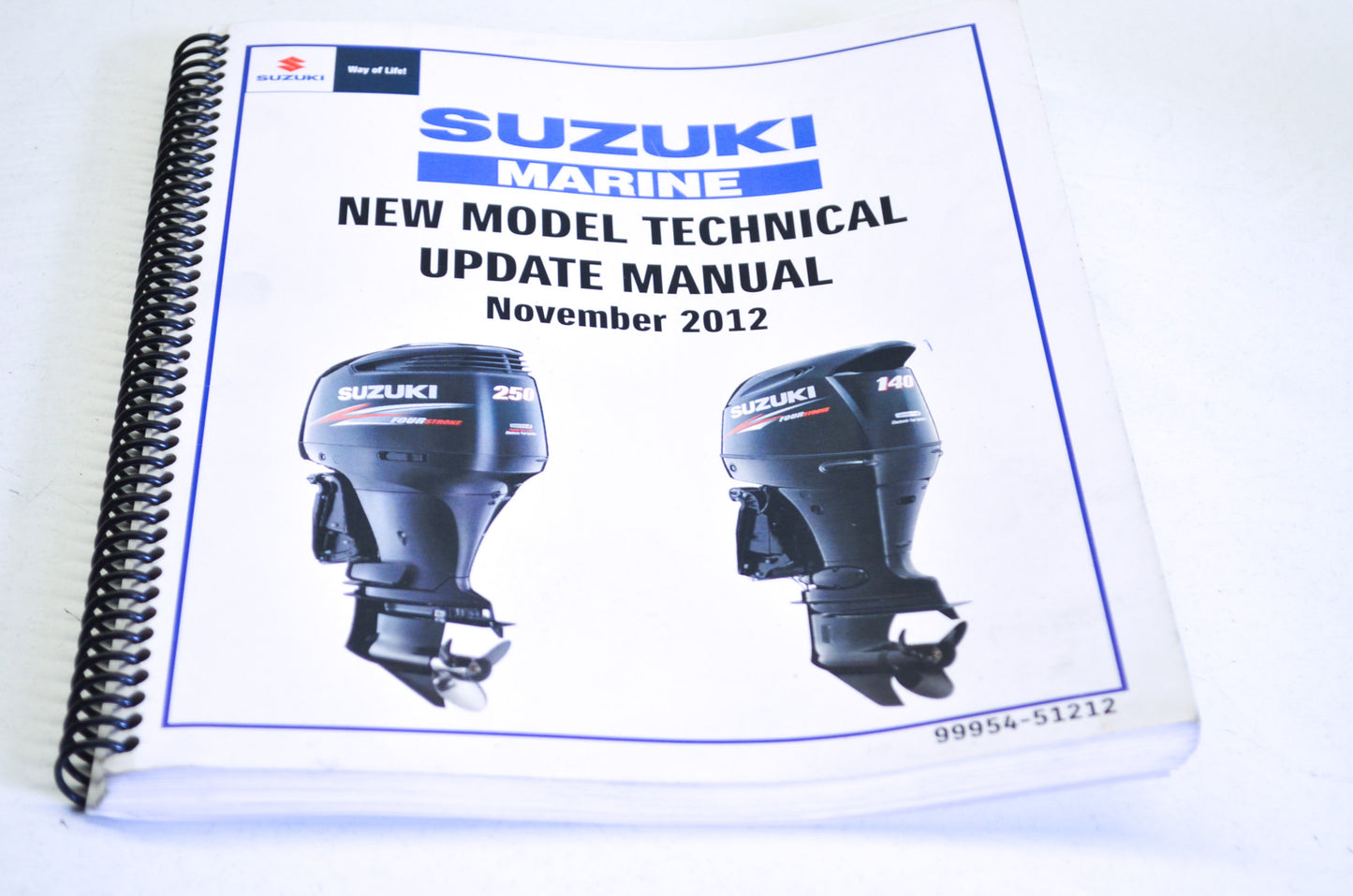 OEM Suzuki 99954-51212 Marine November 2012 Model 4 Stroke Technical Update Manu