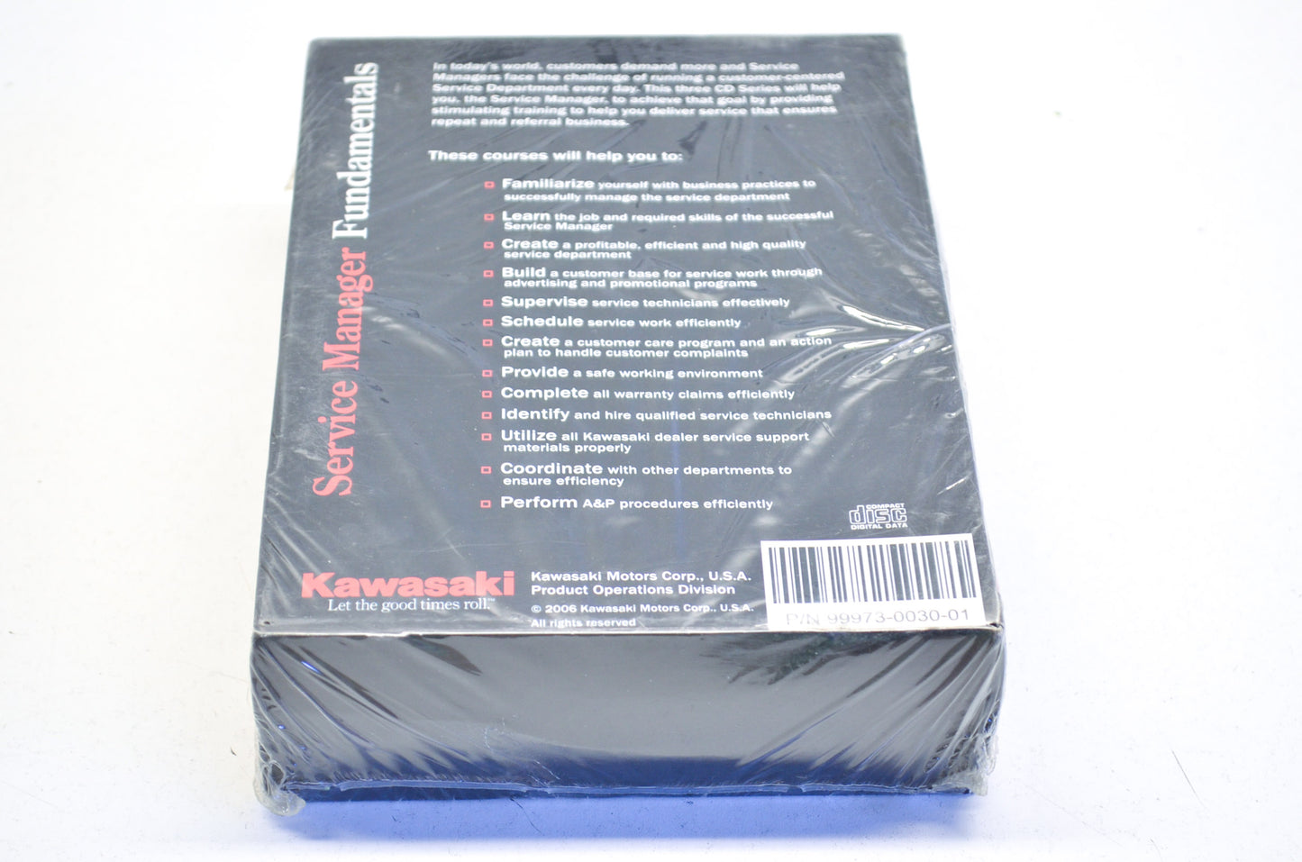 OEM Kawasaki 99973-0030-01 Service Manager Training DVD NOS