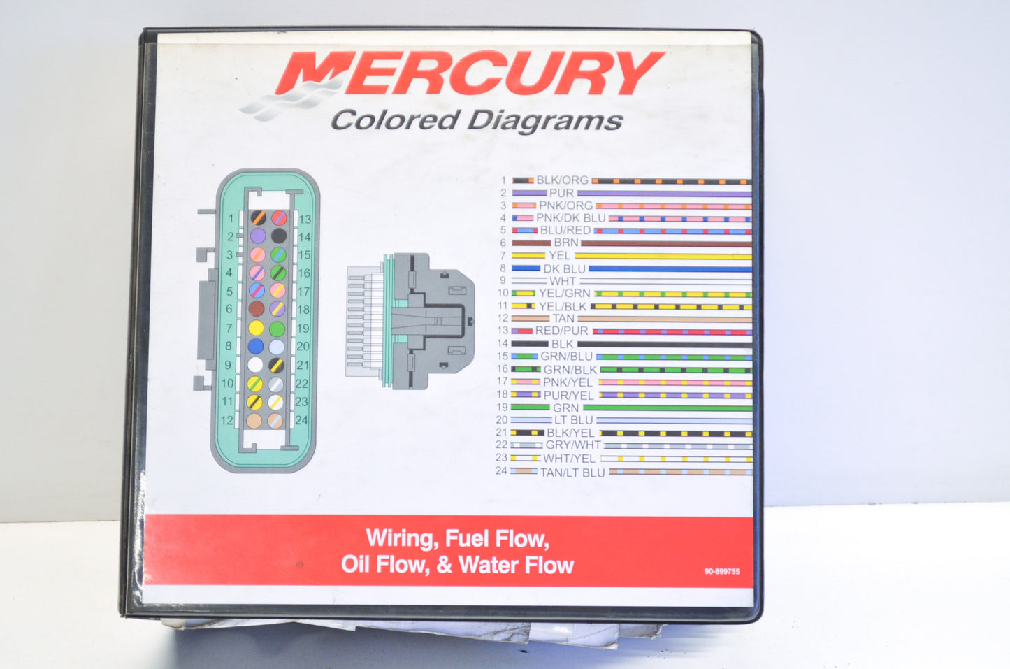 OEM Mercury 90-899755 Wiring, Fuel/Oil/Water Flow Colored Diagrams